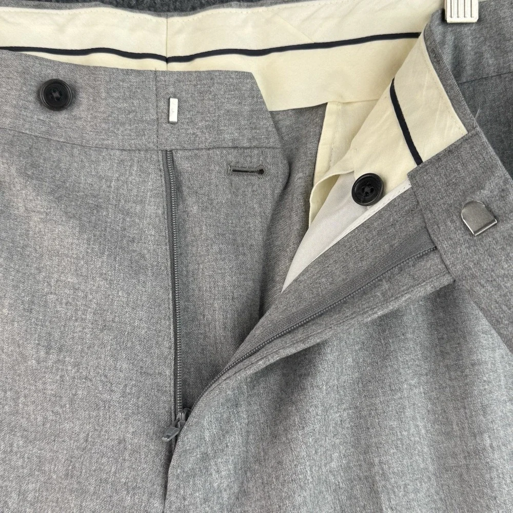 Brooks Brothers Dress Pants Mens 38x28 Gray Wool Regent Vitale Barberis Canonico
